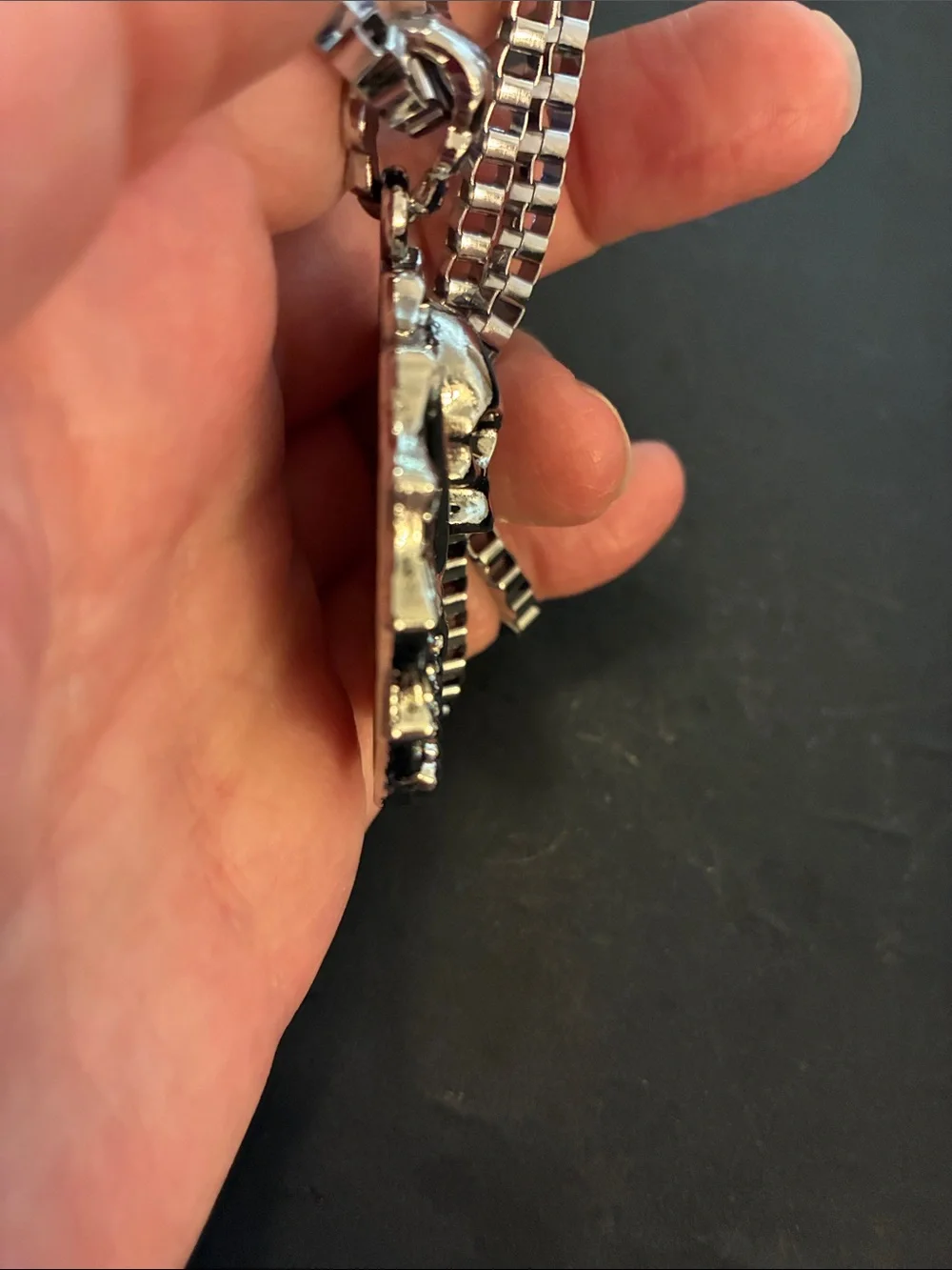 Men's Skull Crossed Swords Pendant Necklace. Skull On The Bale